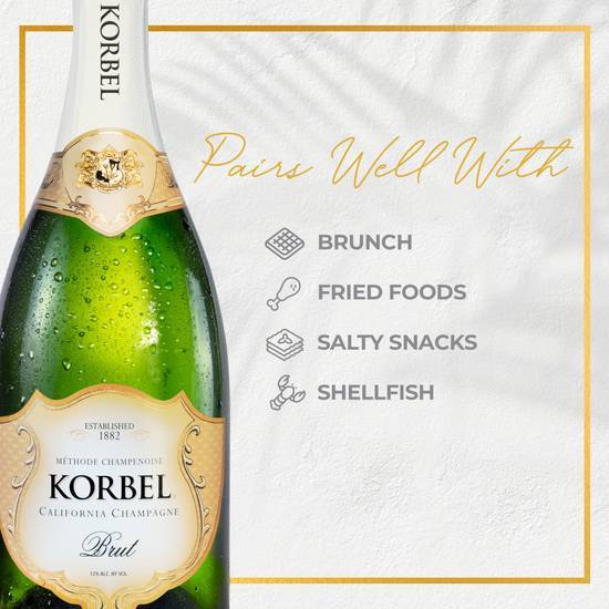Korbel California Brut Champagne Sparkling Wine (750 ml)