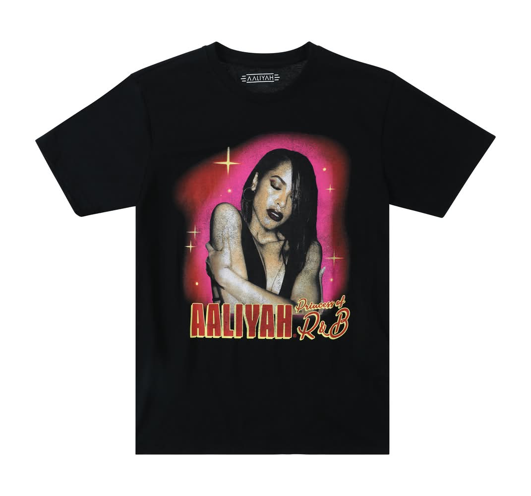 Aaliyah Princess Of R&B Graphic Tee Large Dark Gray