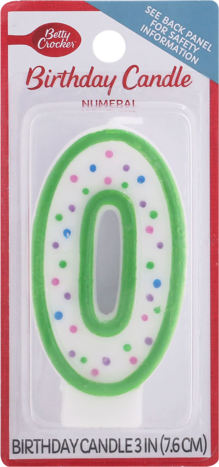 Betty Crocker Numeral 0 Birthday Candle
