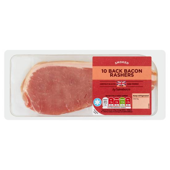 Sainsburys Smoked Back British Bacon Rashers x10  300g