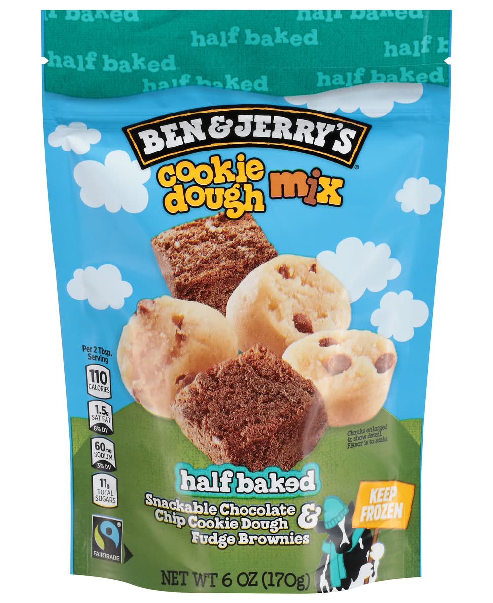 Ben & Jerry's Half Baked Chunks, Chocolate Chip-Cookie Dough-Fudge Brownies (6 oz)