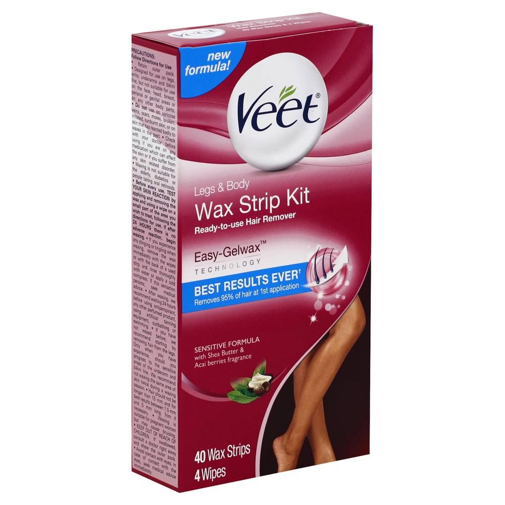 Veet Legs & Body Wax Strip Kit (4 oz)