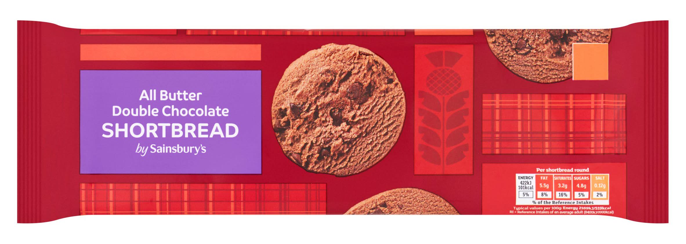 Sainsbury's All Butter Double Chocolate Shortbread 175g