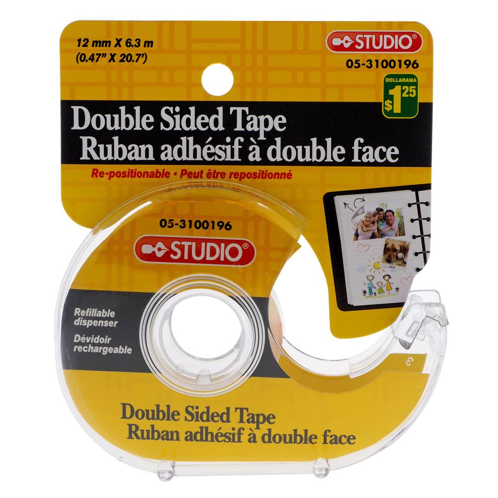 Studio Double Sided Tape Dispenser, 12 mm x 6.3 mm