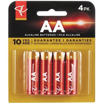 President's Choice Piles Alcalines Longue Durée / Long Life Alkaline Batteries, Aa 1.0 EA