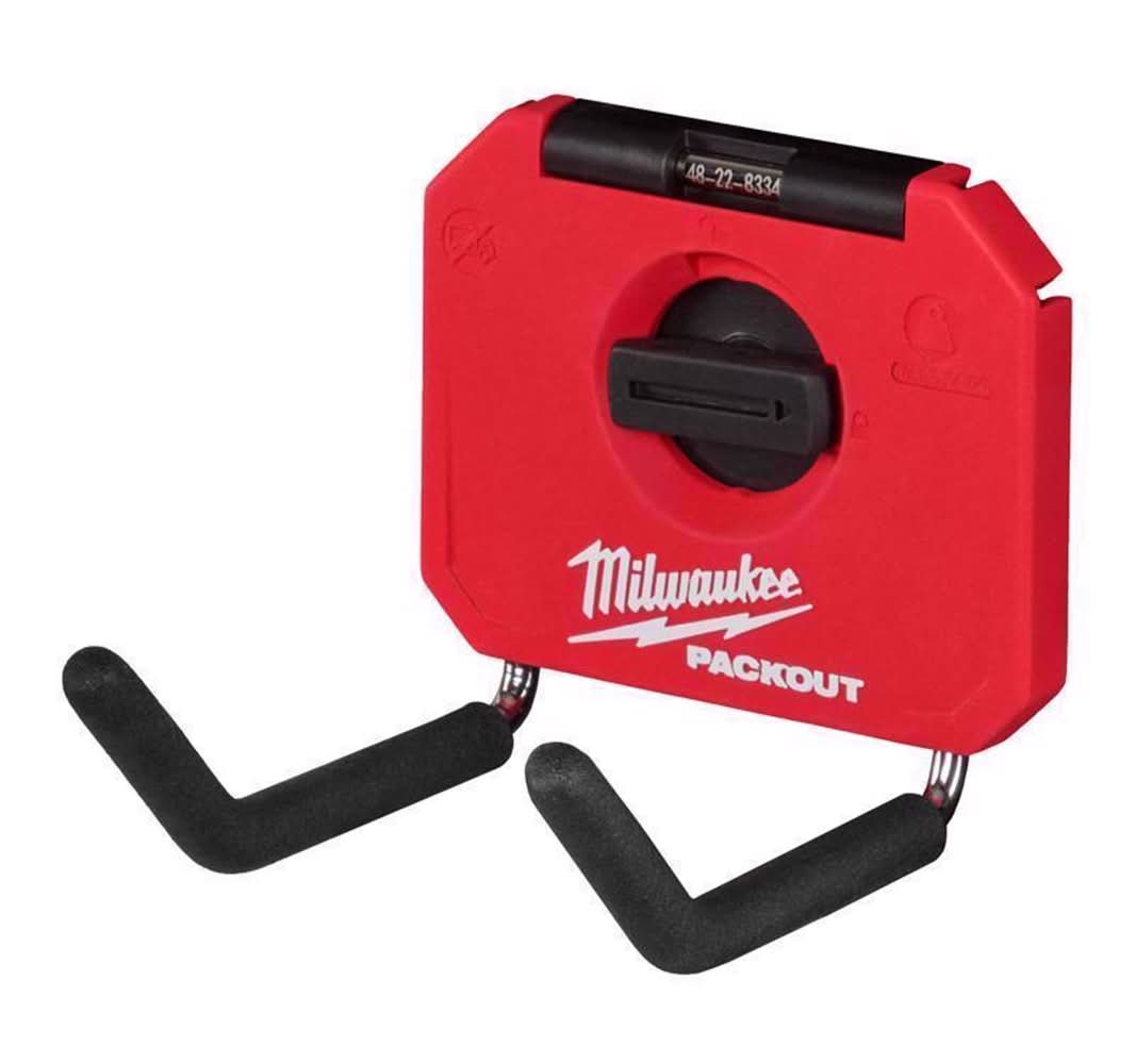 Milwaukee Packout Small Black/Red Plastic 4 In. L Straight Hook 1 Pk