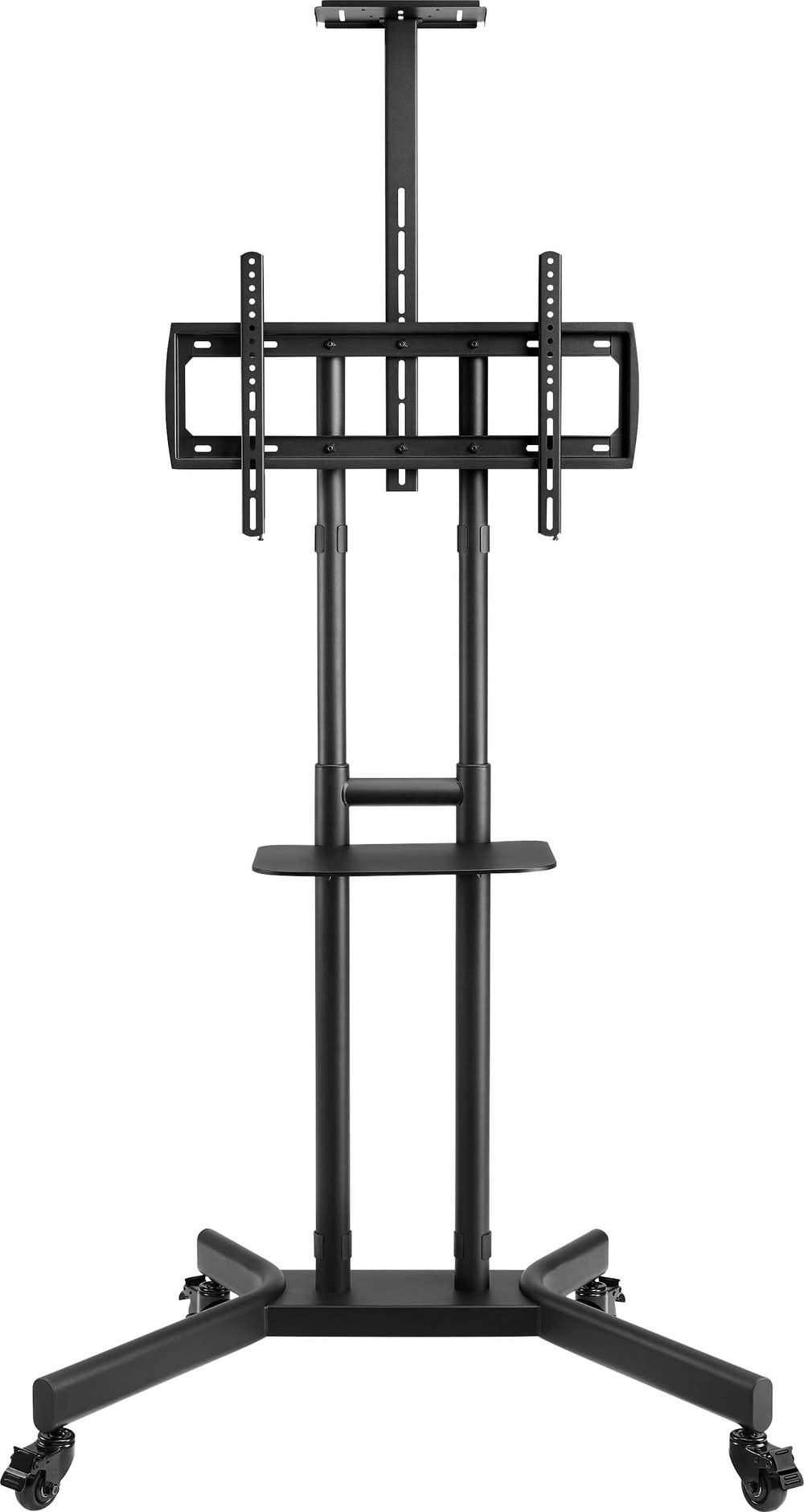 Insignia™ - Mobile TV Cart with Shelves for Most 32-90" TVs - Black