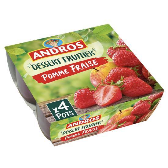 Andros compote de pomme et fraise dessert fruitier (4 pcs)
