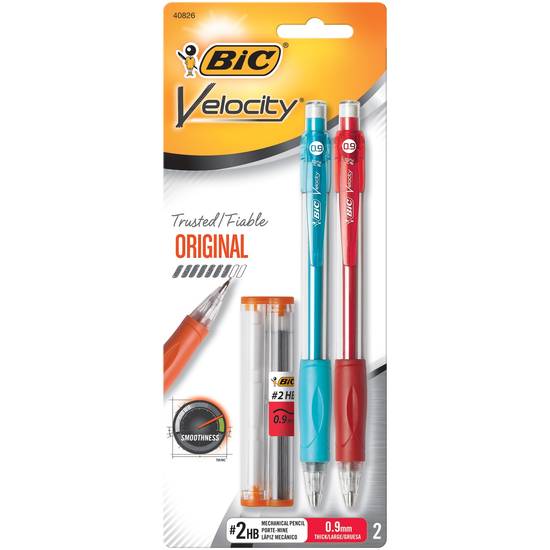 Bic Velocity Mechanical Pencils No. 2 Thick 0.9 mm (2 ct)