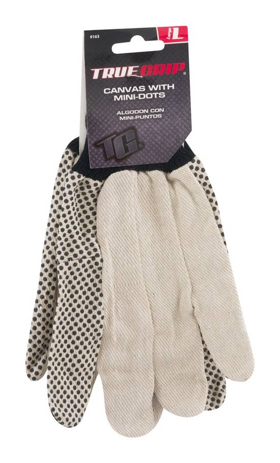 True Grip Canvas With Mini-Dots Gloves Large Size (1 pair)