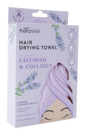 Therawell® Twirly Hair Drying Towel - Lavender & Collagen