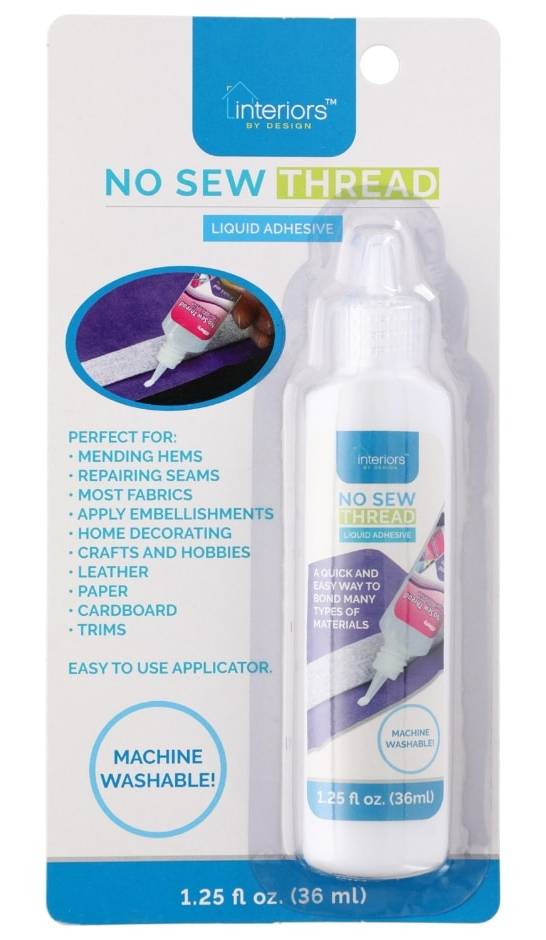 Interiors By Design No Sew Thread Liquid Adhesive Glue (1.25 fl oz)