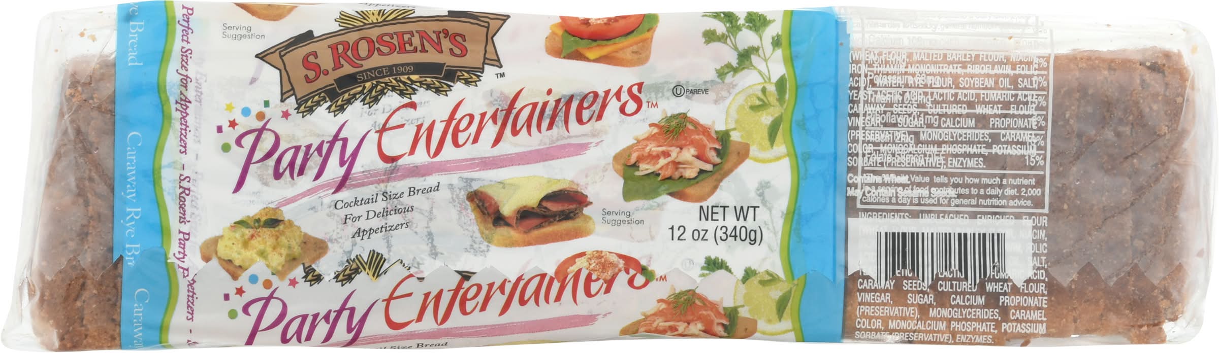 Safeway - S. Rosen's Party Entertainers Caraway Rye Cocktail Size Bread ...