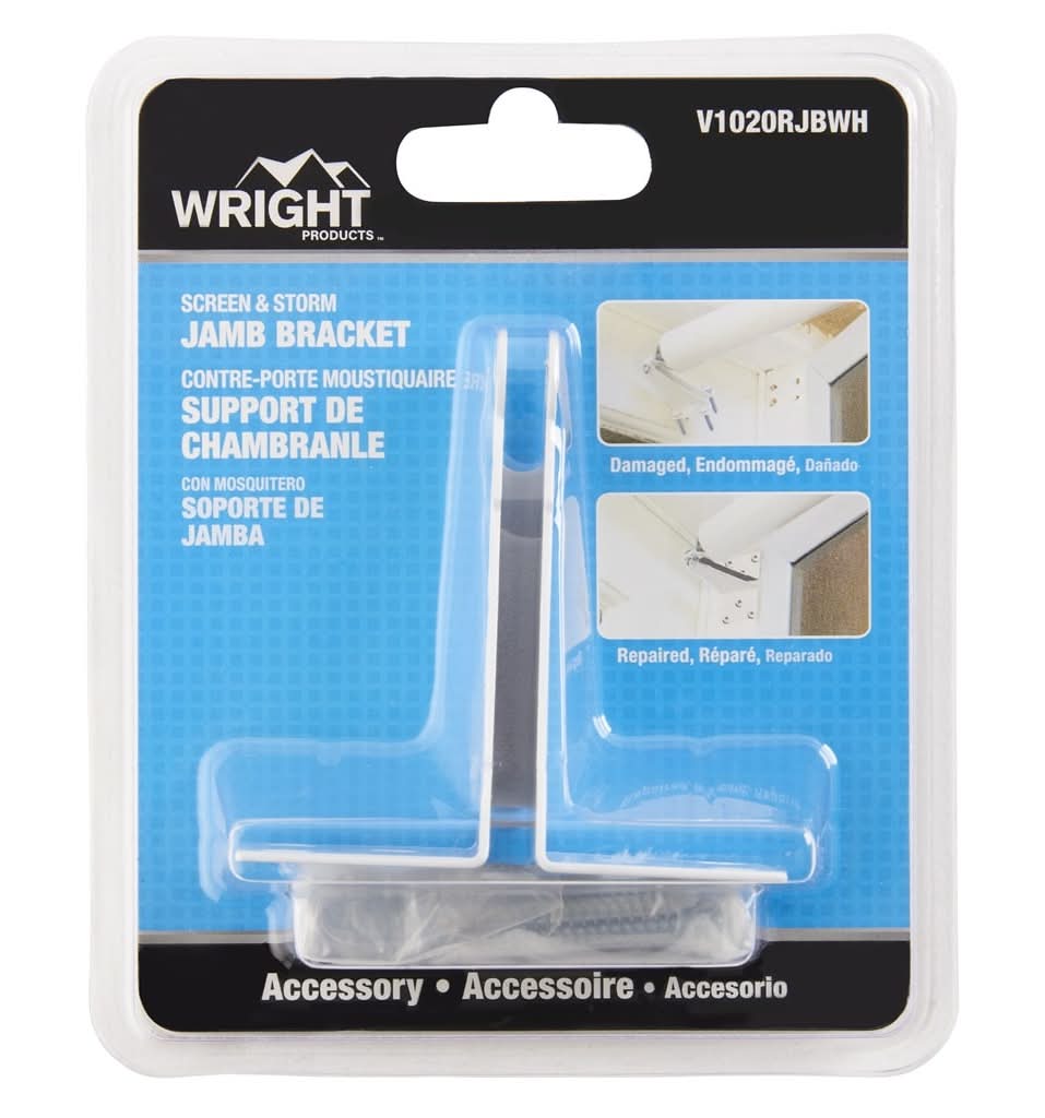 WRIGHT PRODUCTS 2.9-in White Steel Screen/Storm door bracket