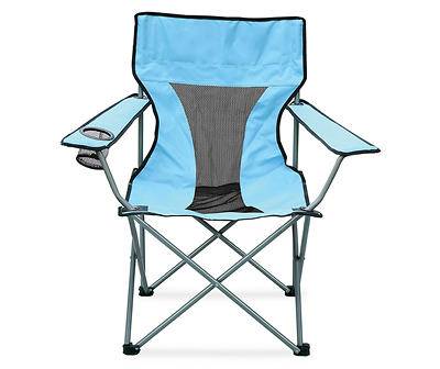 Sky Blue Folding Quad Chair with Carrying Bag