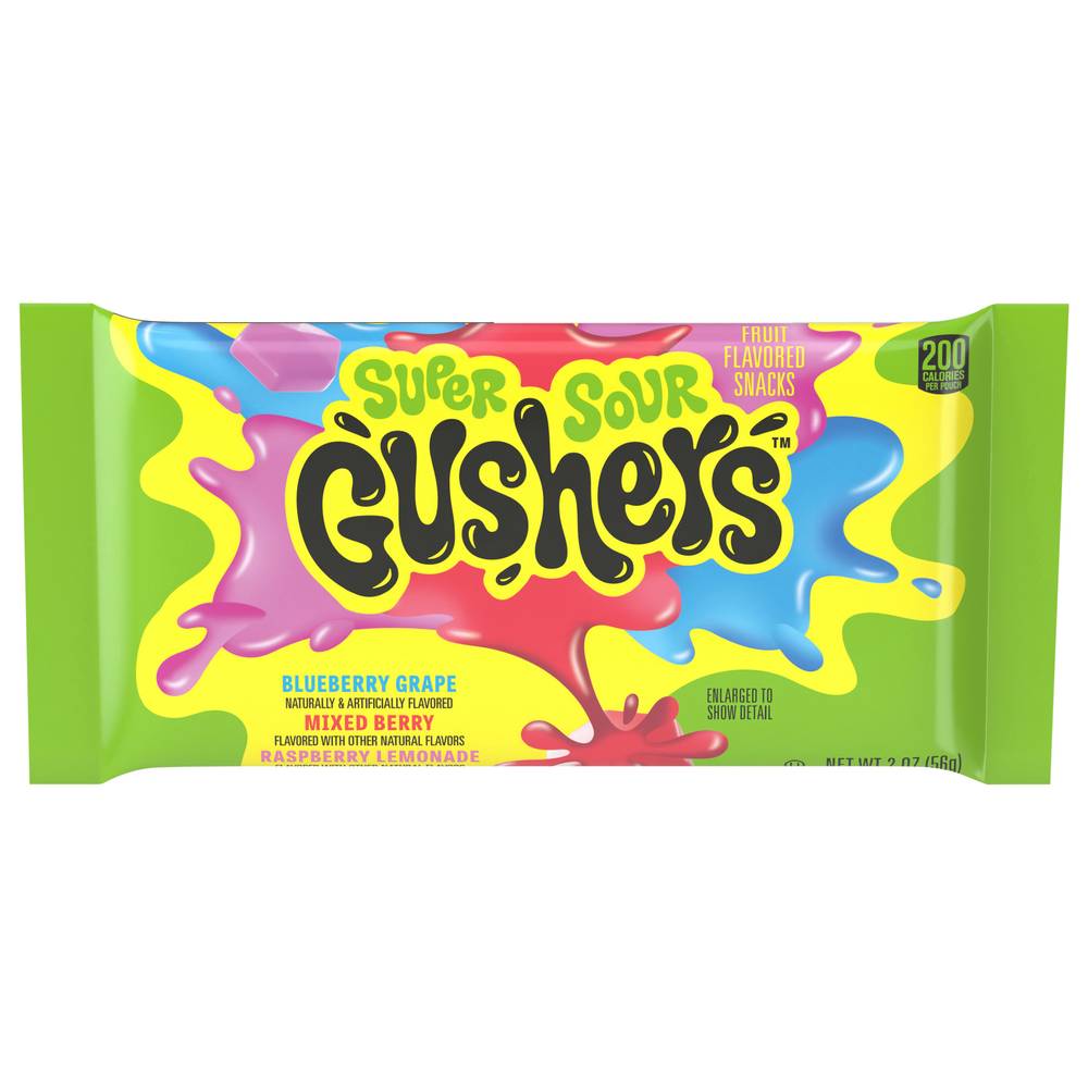 Gushers Fruit Super Sour Berry, Mixed Berry-Blueberry Grape-Raspberry Lemonade (2 oz)