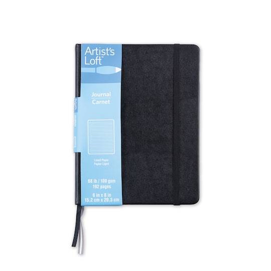 Black Hardcover Lined Journal By Artist'S Loft