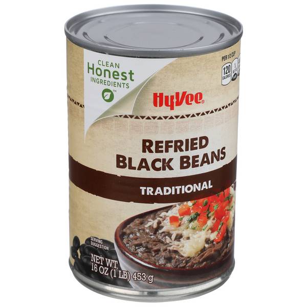 Hy-Vee Refried Black Beans, Traditional