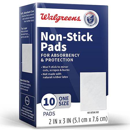 Walgreens Non-Stick Pads 2 Inch X 3 Inch (10 ct)