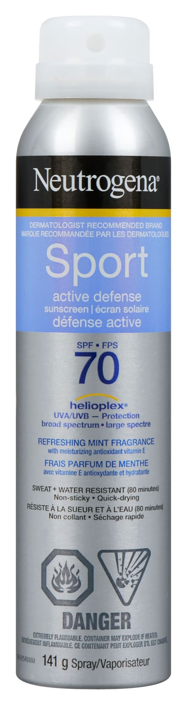 Neutrogena Sport Active Defense Sunscreen Spray Spf 70 (141 g)