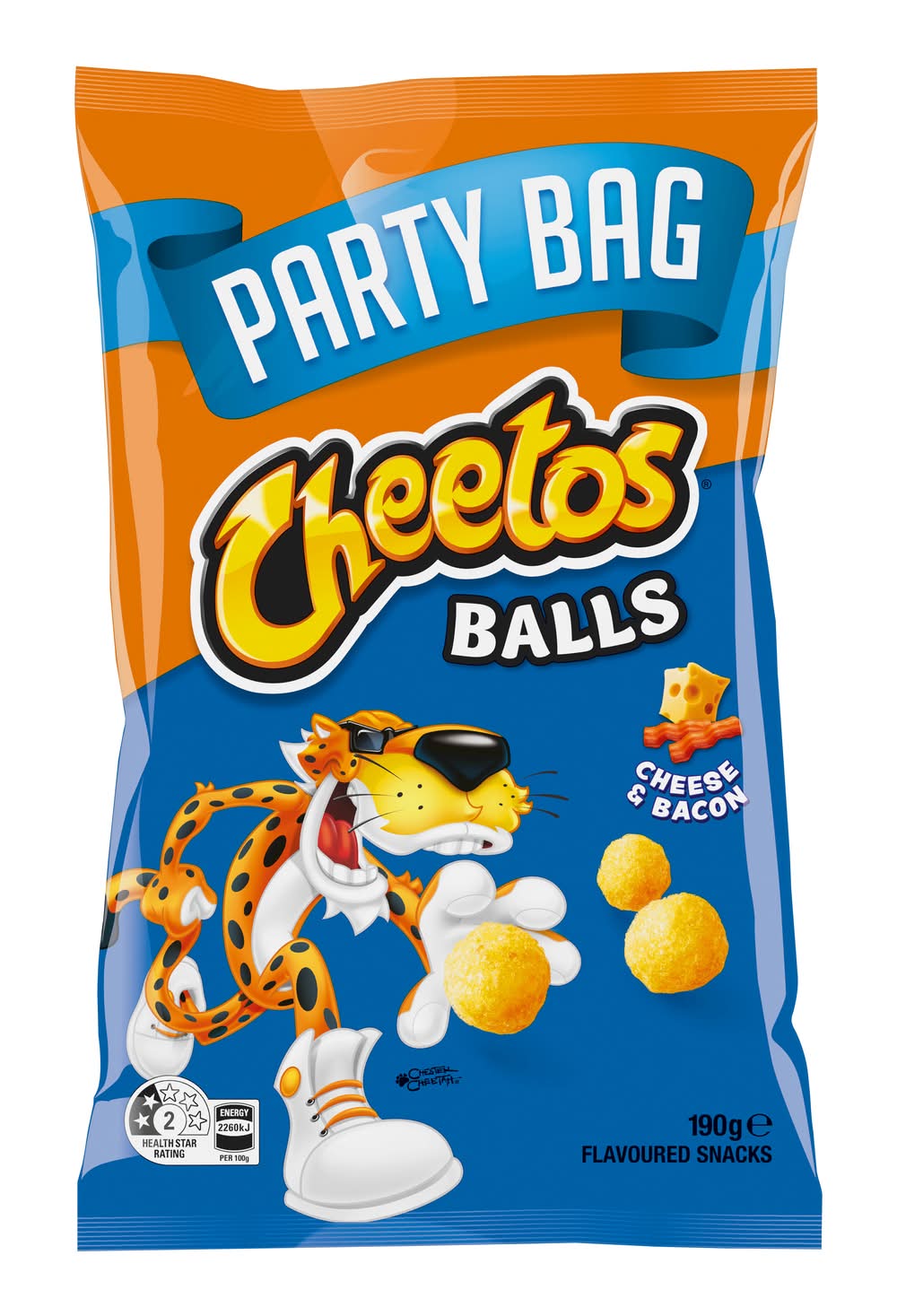 Cheetos Snack Balls Party Bag, Cheese & Bacon (190g)