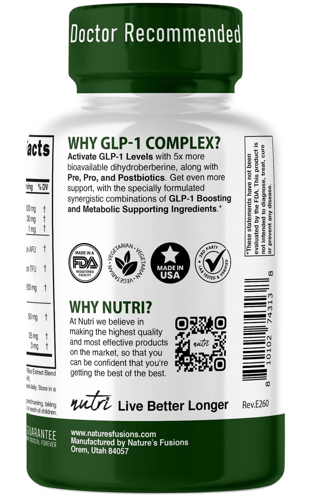 glp 1 complex Glp-1 Complex With Dihydroberine & 8 Actives - Metabolic Support (90  Capsules)