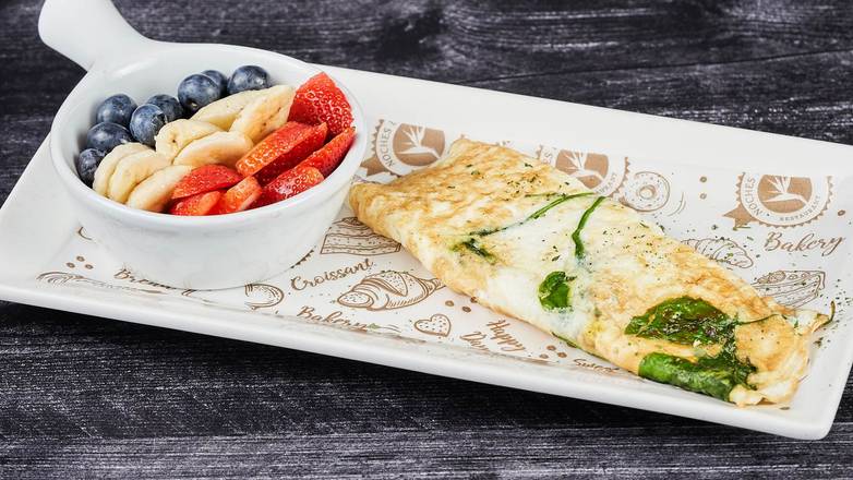 Healthy omelette & fresh  fruits