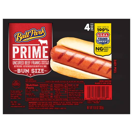Ball Park Prime Beef Hot Dogs