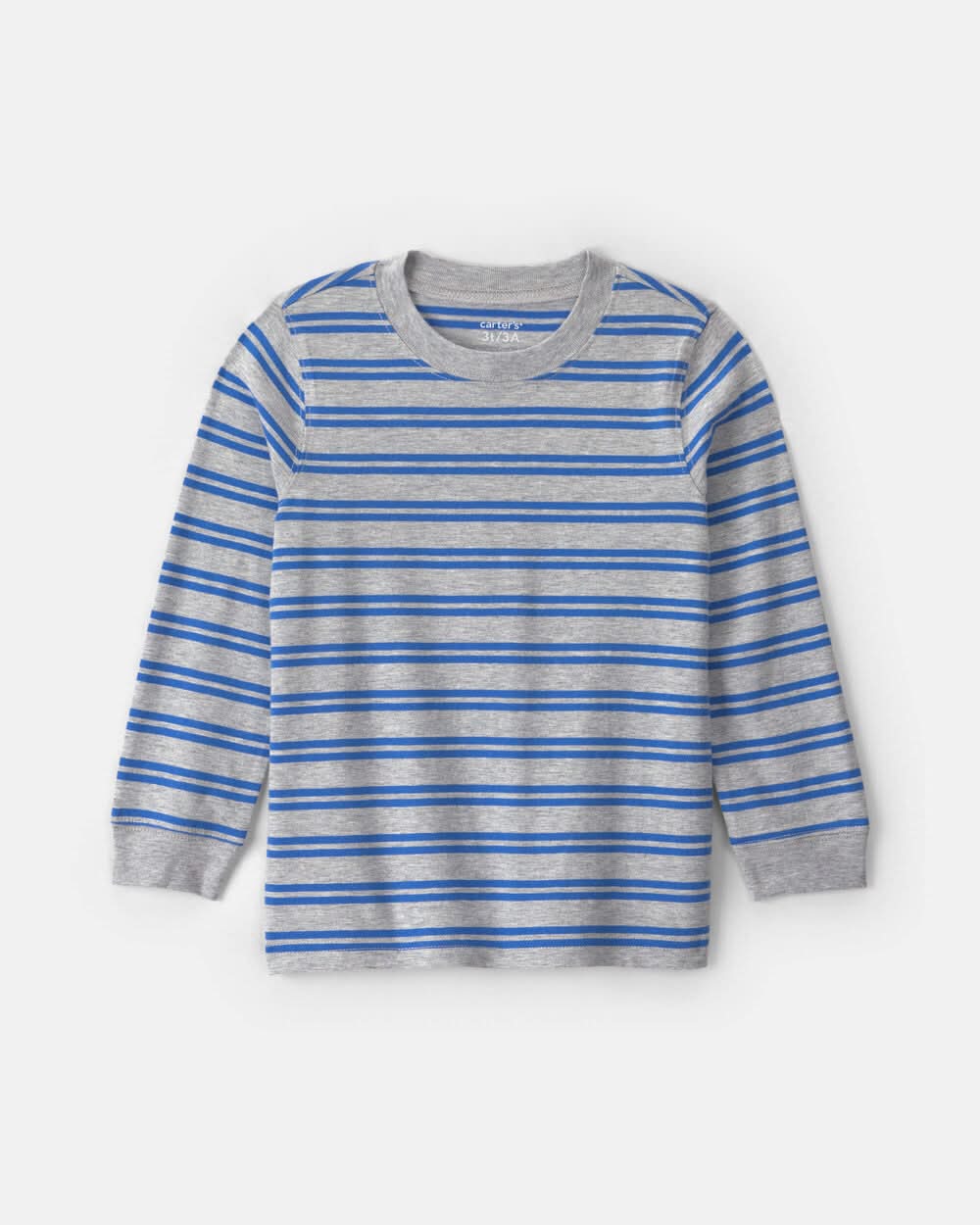 Toddler Boy Striped Long-Sleeve Tee - Grey/Blue - 3T