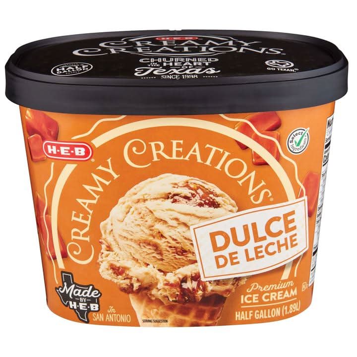 H-E-B · Creamy creations helado, dulce de leche (1,89 L)