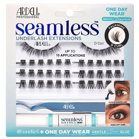 Ardell Seamless Underlash Extensions Fauxmink D Curl, Black (48 ct)