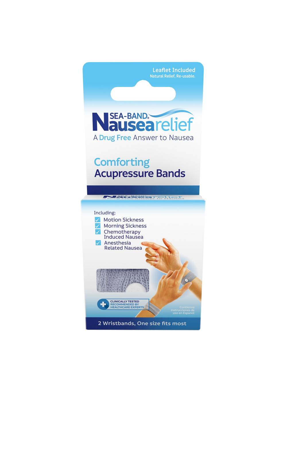 Sea-Band Nausea Relief Wristband, One Size Fits Most, 2 Ct