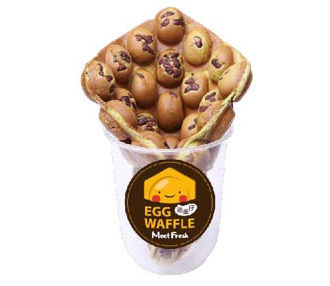 Matcha Red Bean Egg Waffle