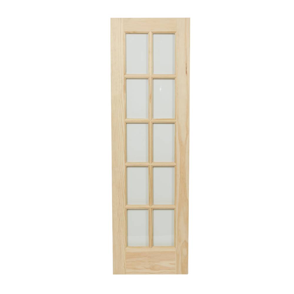 RELIABILT 24-in x 80-in Clear Glass Solid Core Unfinished Pine Wood Slab Door | RAD 625-24