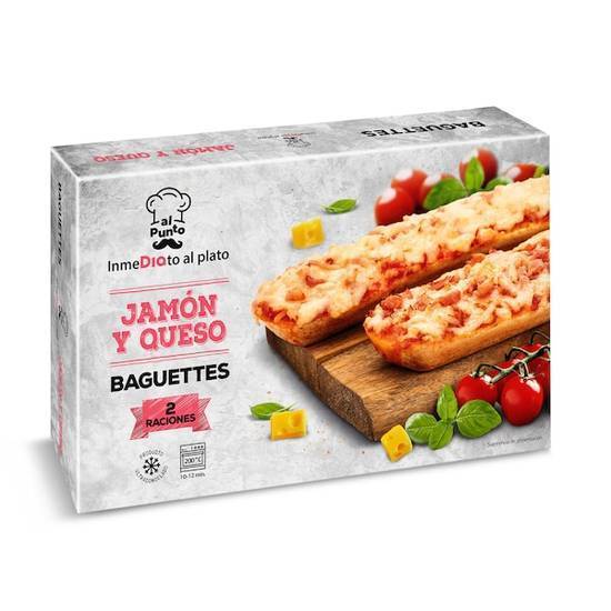 Baguette jamón y queso 2 unidades) Al Punto caja (250 g)