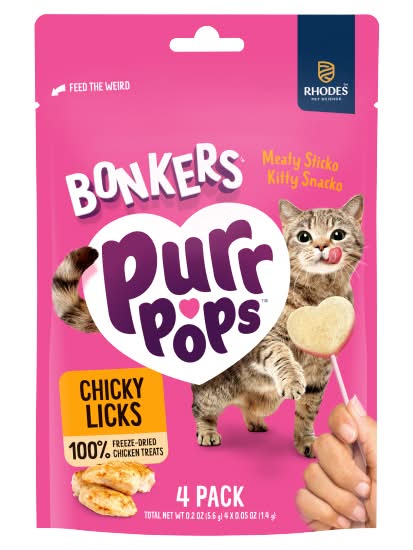 Bonkers Purrpops Chicky Licks Cat Lollipops (4 pack)