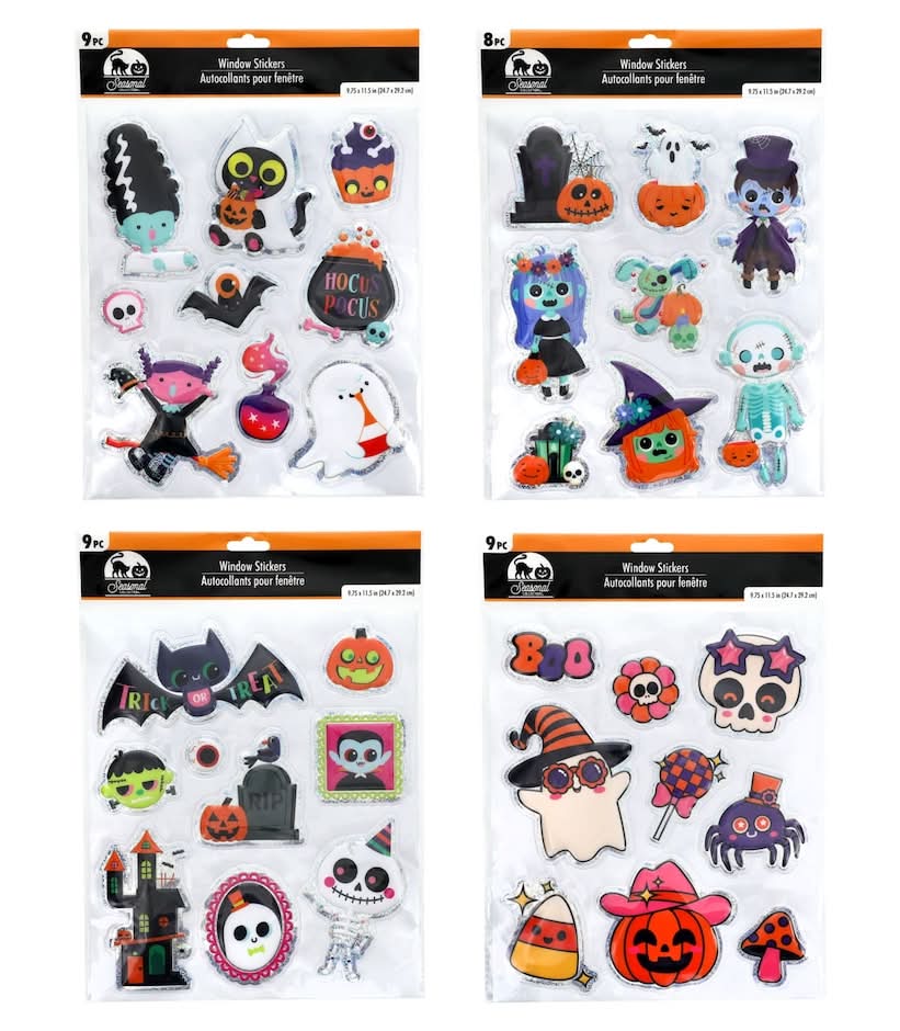 Seasonal Collection Holographic Halloween Window Sticker Sets (32 ct)