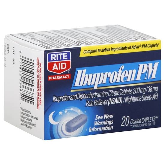 Rite Aid Ibuprofen Pm Diphenhydramine Citrate Pain Reliever Tablets