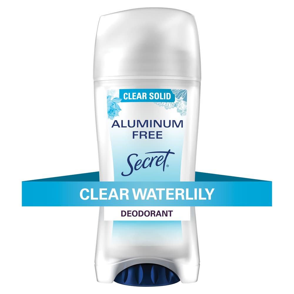 Secret Aluminum Free Deodorant For Women, Clear Solid, Waterlily (2.4 oz)
