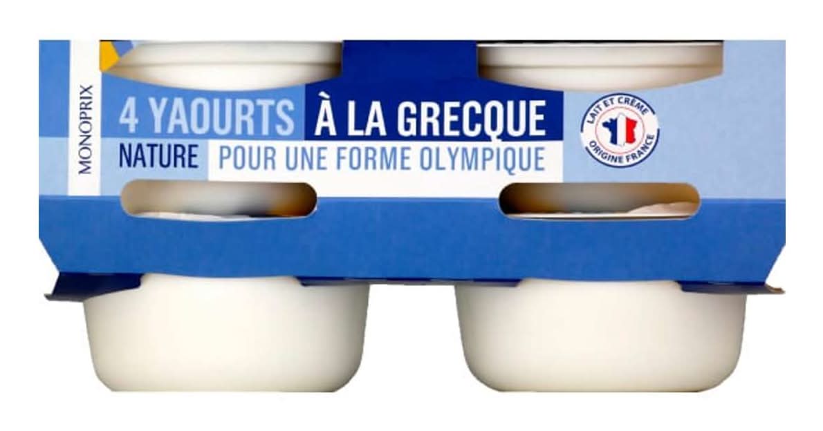 Monoprix - Yaourt brassé à la grecque nature (4)
