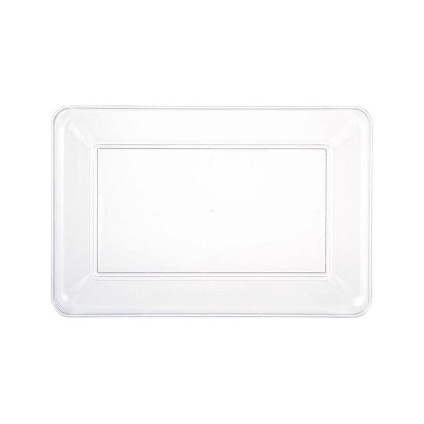 Medium Clear Plastic Rectangular Platter