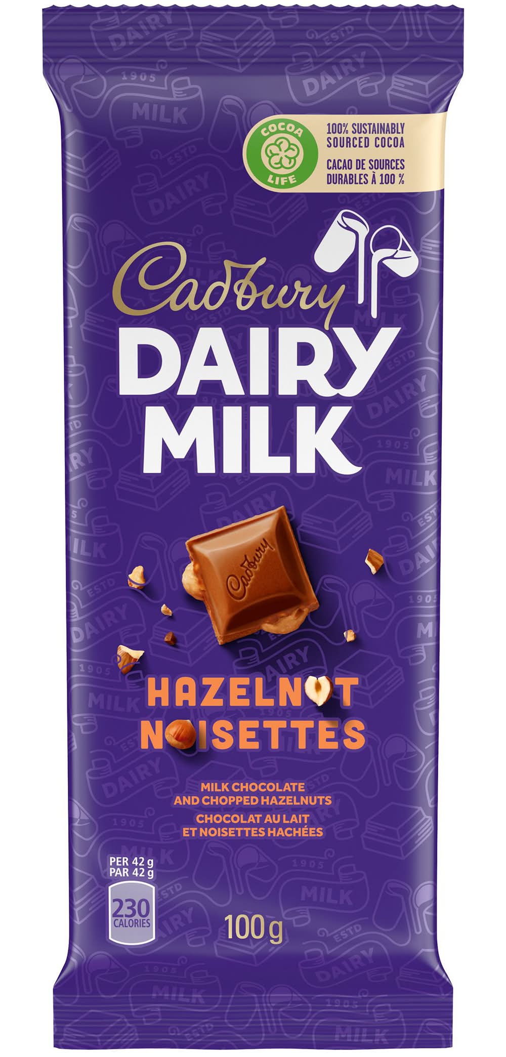 Cadbury Dairy Milk Hazelnut Chocolate Bars (0.1 kg)