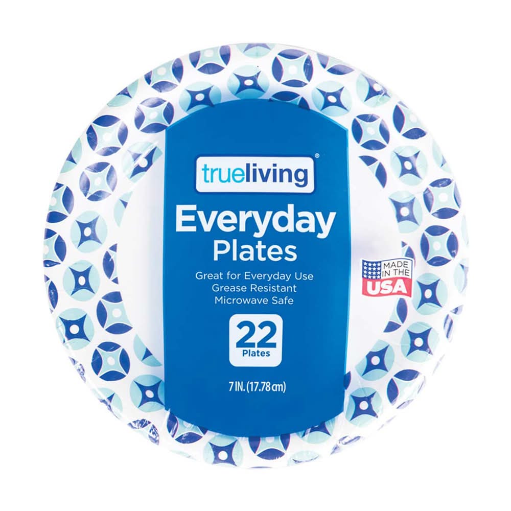 True Living Everyday Plates, 7 in (22 ct)