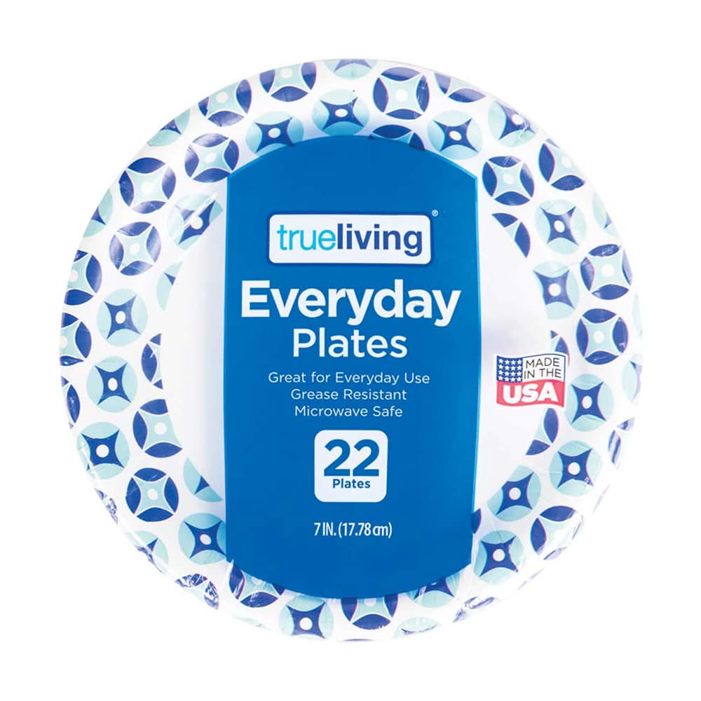 True Living Everyday Plates, 7 in (22 ct)