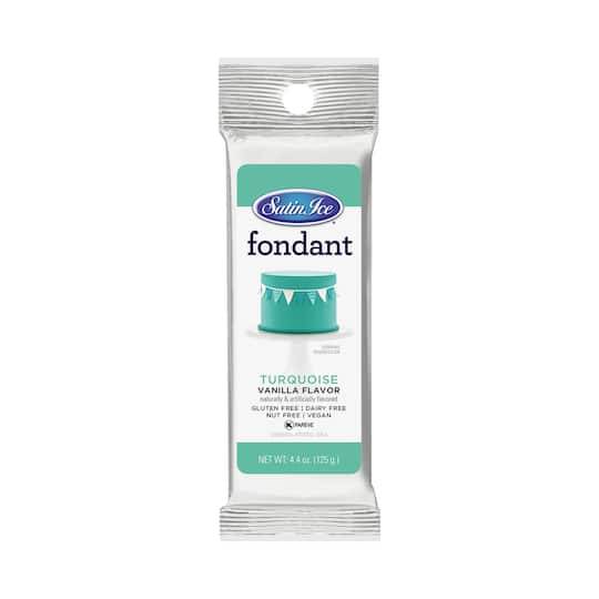 Satin Ice Fondant, Vanilla, Turquoise (4.4 oz)