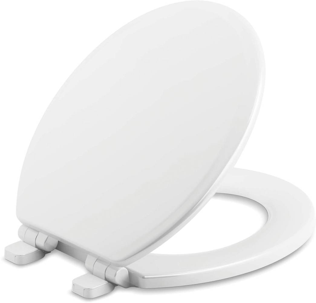 KOHLER Ridgewood Wood White Round Soft Close Toilet Seat | 20455-0