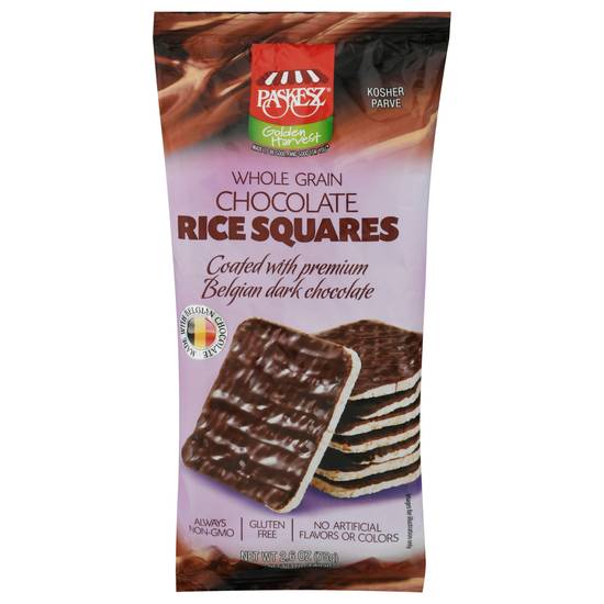 Paskesz Kosher Whole Grain Dark Chocolate Coated Rice Squares (2.6 oz)