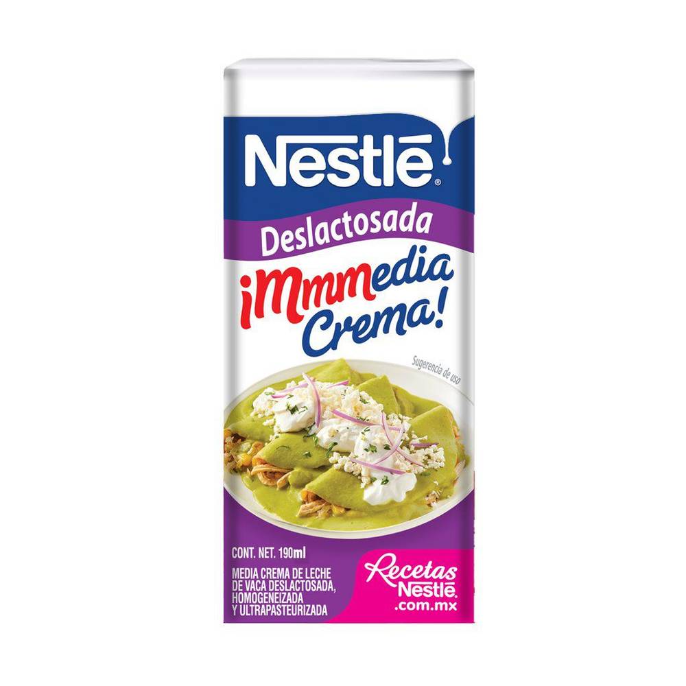 Nestlé media crema deslactosada (cartón 190 ml)