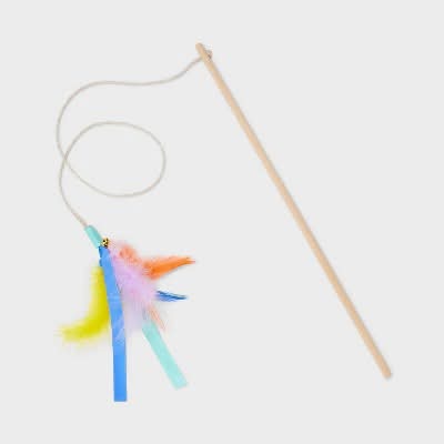 Boots & Barkley Feather Wand Cat Toy, 15.6 in