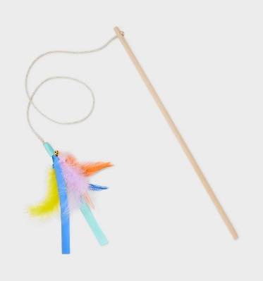 Boots & Barkley Feather Wand Cat Toy, 15.6 in